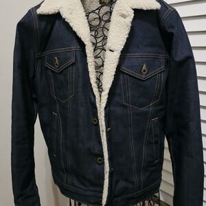 Men's Blue Sherpa-Lined Jacket